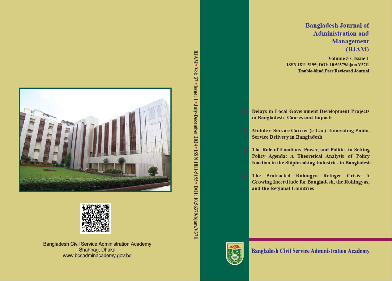 					View Vol. 37 No. 1 (2024): Bangladesh Journal of Administration and Management 
				